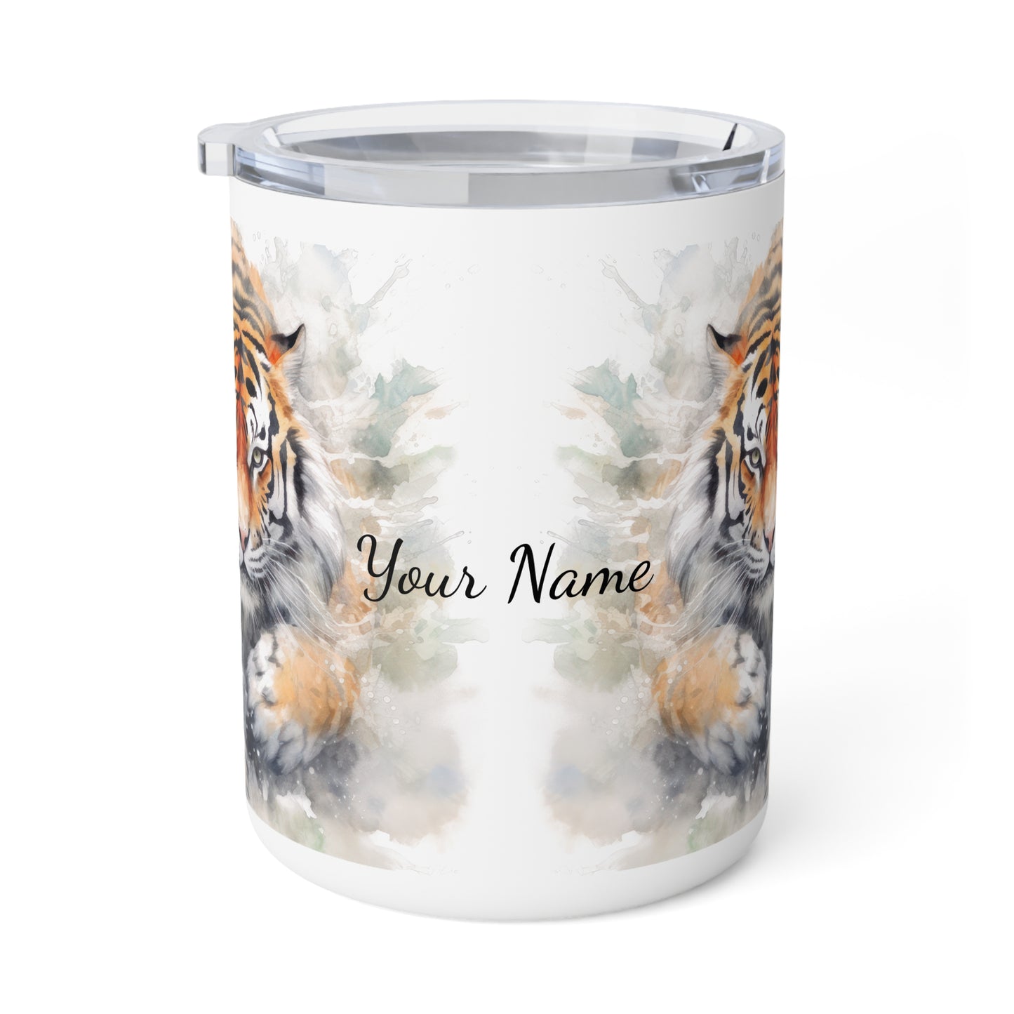 Twin Mystic Tigers · Personalize It! Your Name and Font | Insulated Coffee Mug