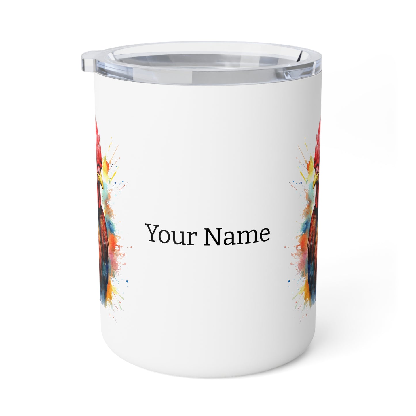 Majestic Rooster: Personalize It! Your Name and Font | Insulated Coffee Mug 🇺🇸🇨🇦