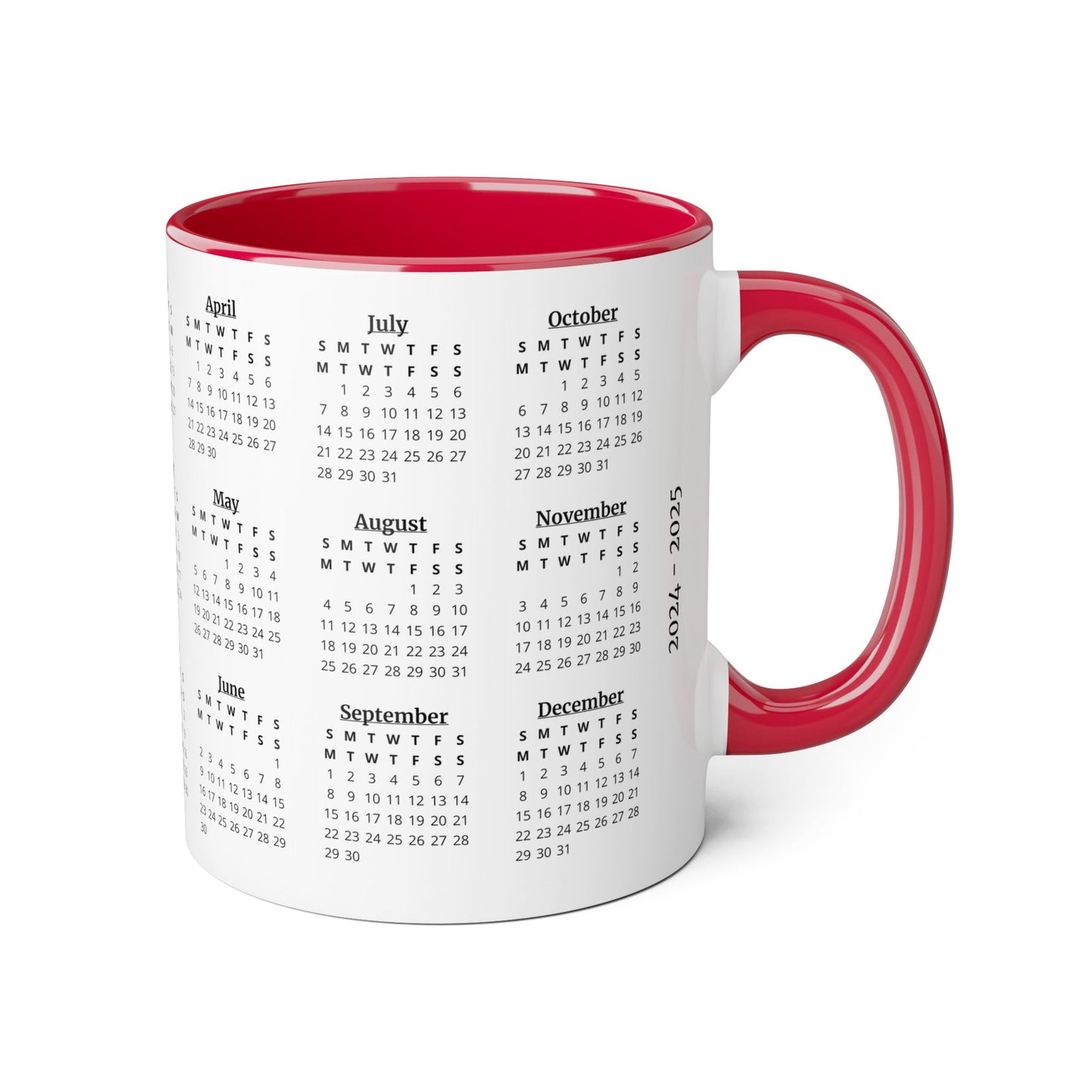 God Says You Are (Flowers), 2 Year Calendar 2024 to 2025, Accent Mug (Small) (Black/Blue/Light Green/Pink/Red/Yellow)