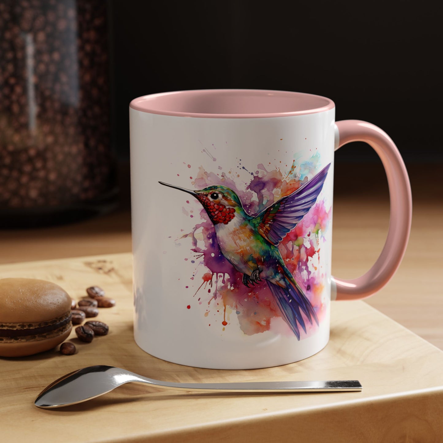 Hummingbird · Personalize It! With Your Name | Accent Mug (Small/Medium) (Black, Light Blue, Navy, Orange, Pink, Purple, Red, Yellow)