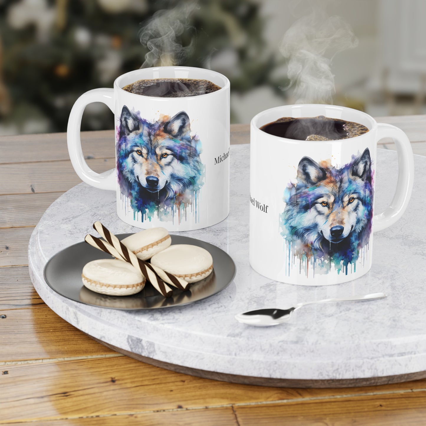 Wolf · Personalize It! Your Name and Font | Ceramic Mug (Small/Medium/Large).