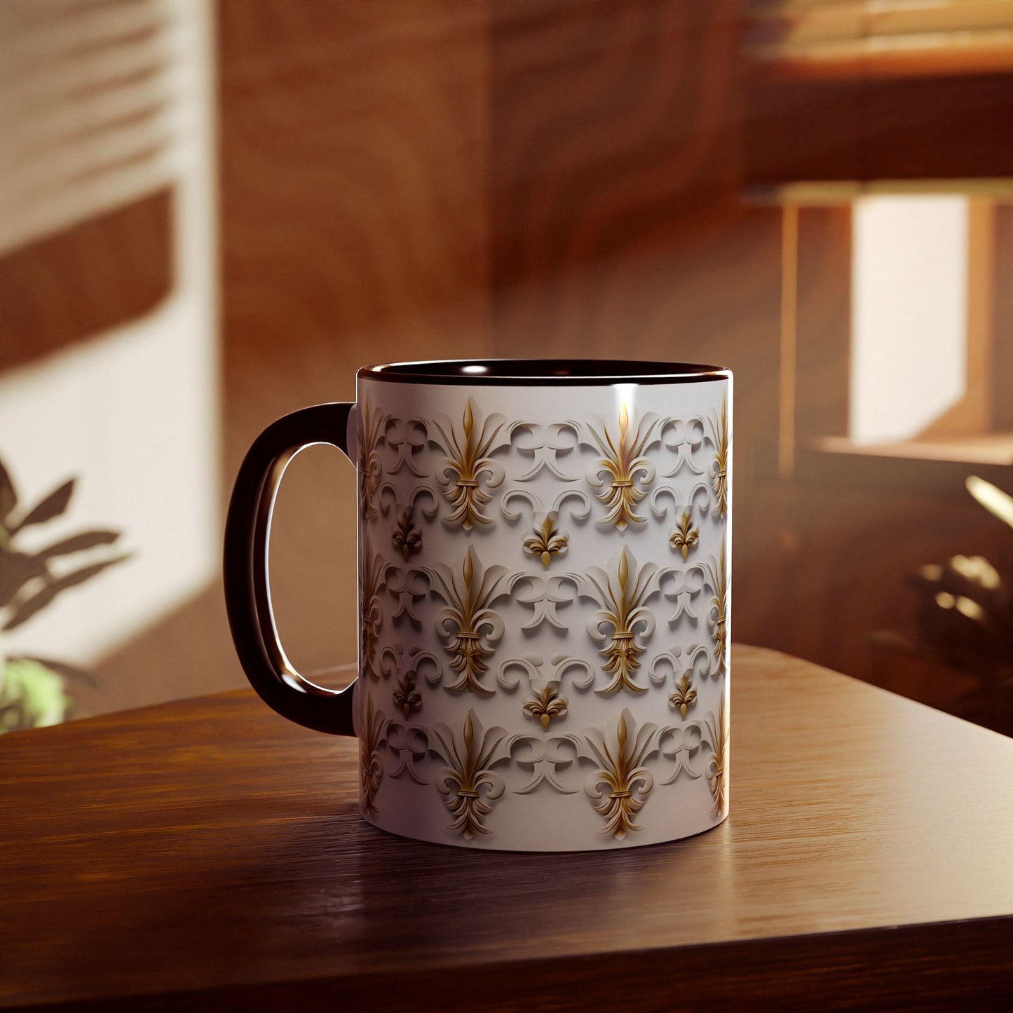 Fleur de Lys in 3D | Accent Mug (Small) (Black/Blue/Red/Yellow).