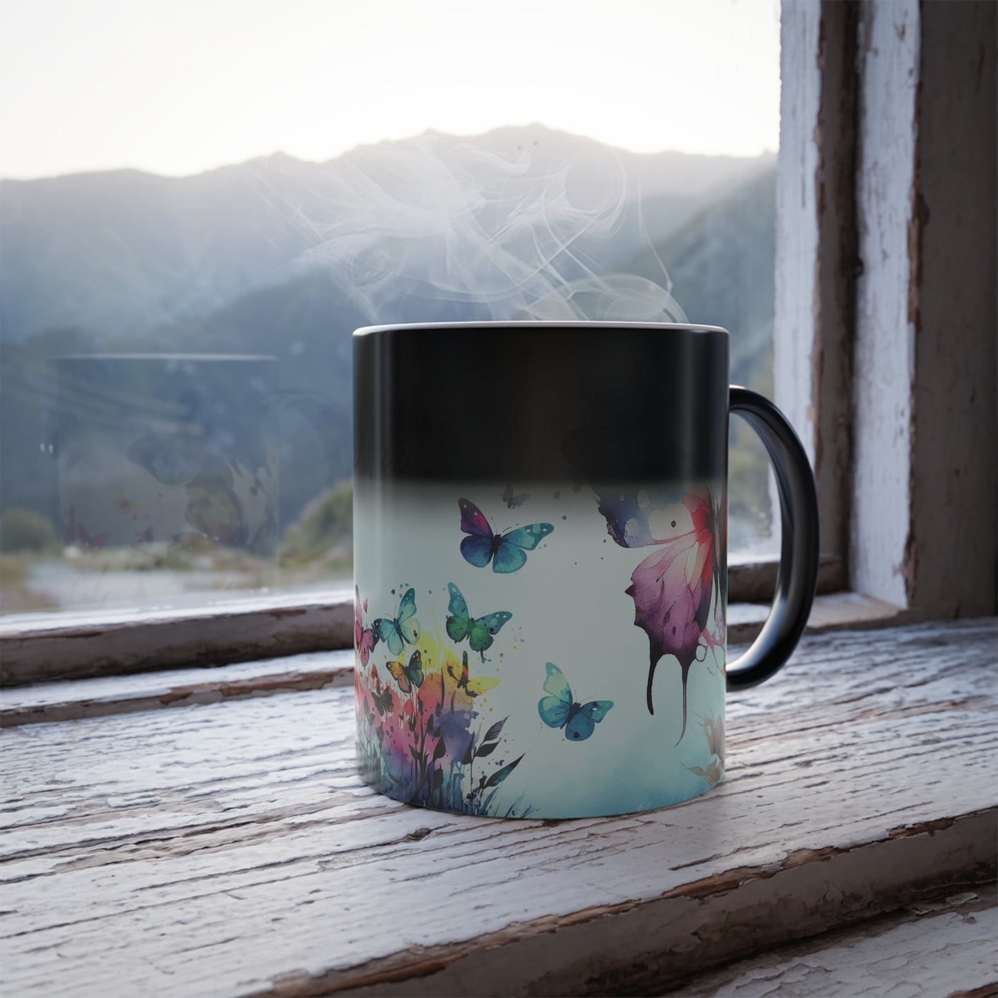 Watercolor Butterfly Garden Symphony · Personalize It! With Your Name | Magic Mug (Small)