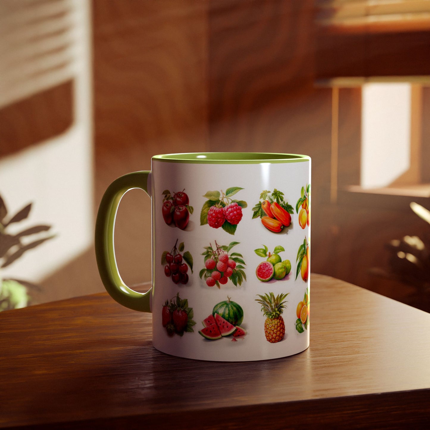 Fruits of the Earth | Accent Mug (Small) (Light Green/Red/Yellow)