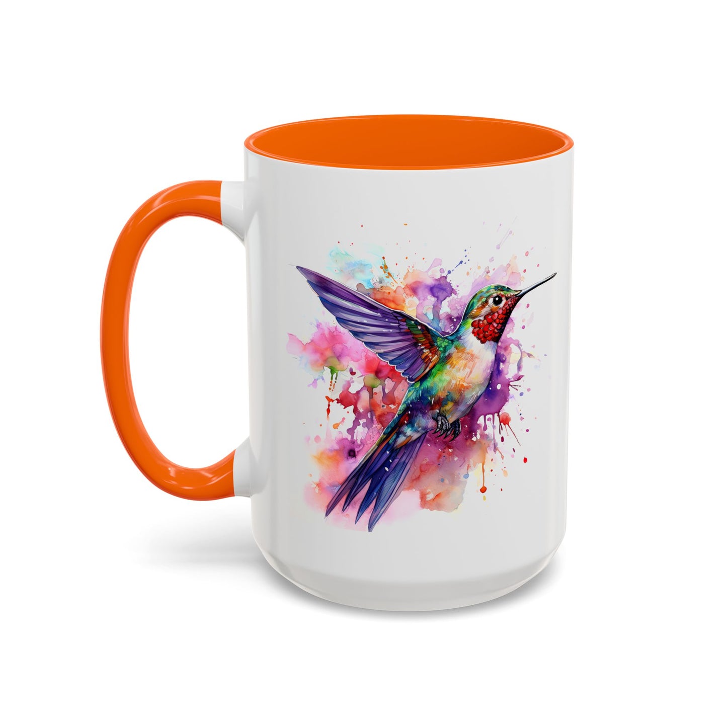 Hummingbird · Personalize It! With Your Name | Accent Mug (Small/Medium) (Black, Light Blue, Navy, Orange, Pink, Purple, Red, Yellow)