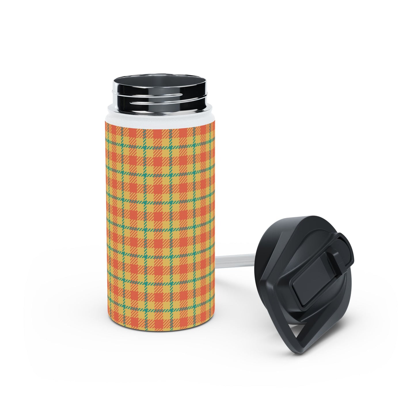 Citrus Plaid | Stainless Steel Water Bottle Standard Lid (Small/Medium)