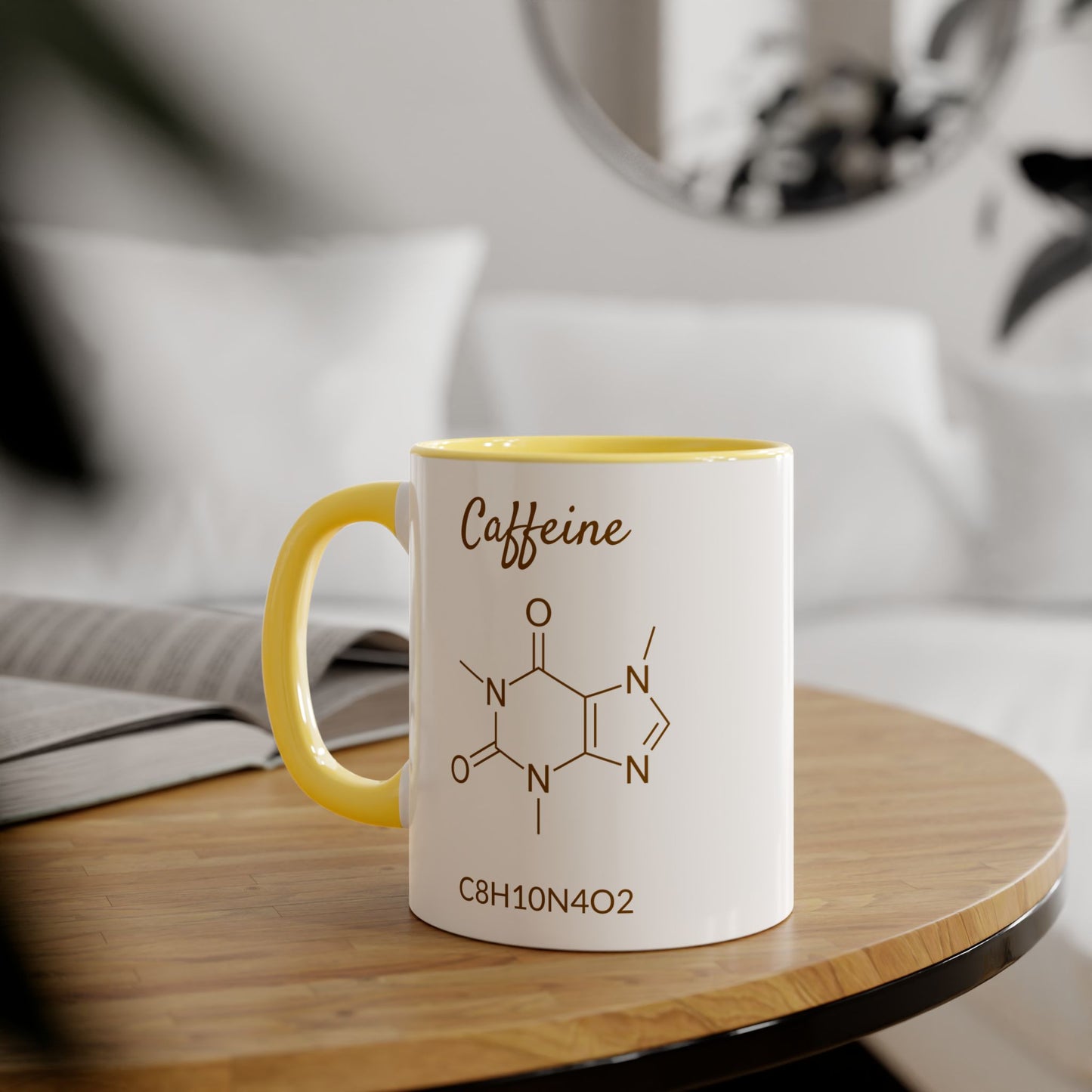 Caffeine Molecule · | Accent Mug (Small) (Pink/Red/Yellow).