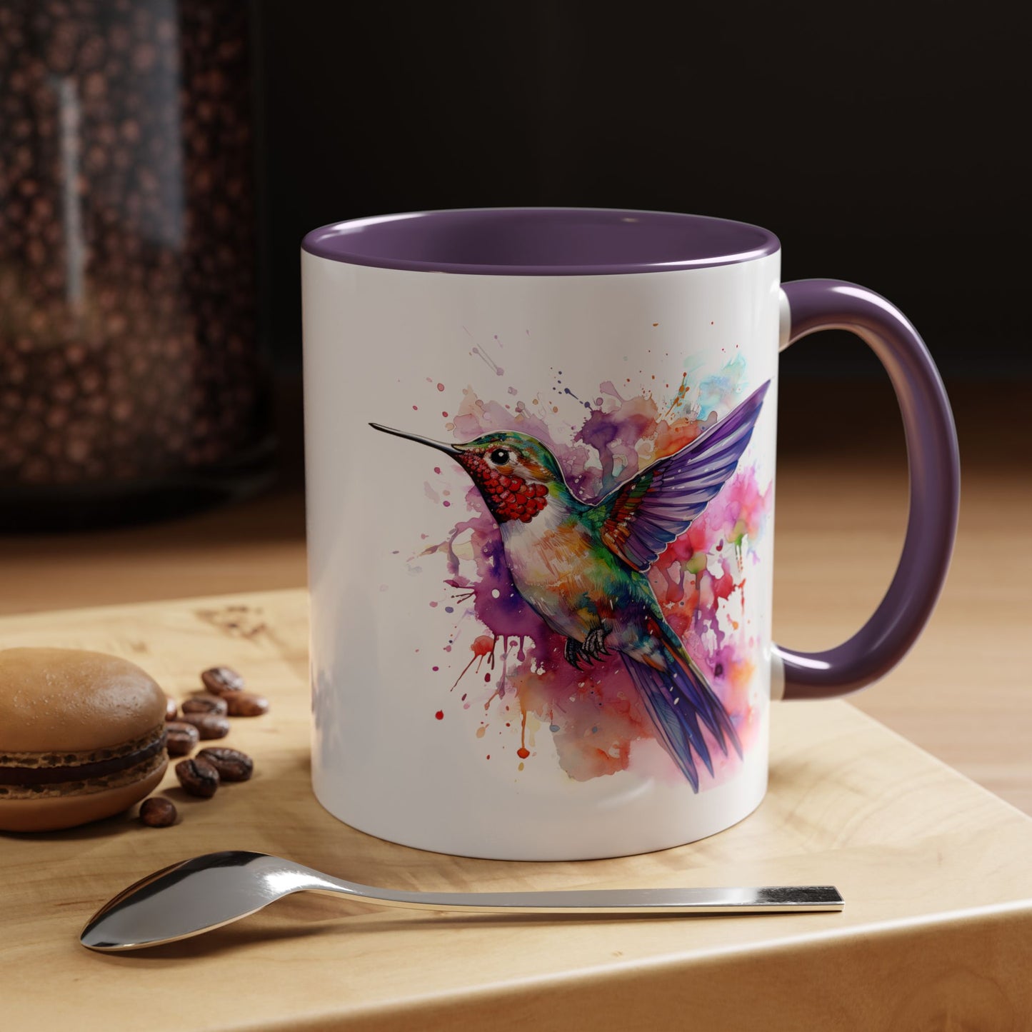 Hummingbird · Personalize It! With Your Name | Accent Mug (Small/Medium) (Black, Light Blue, Navy, Orange, Pink, Purple, Red, Yellow)