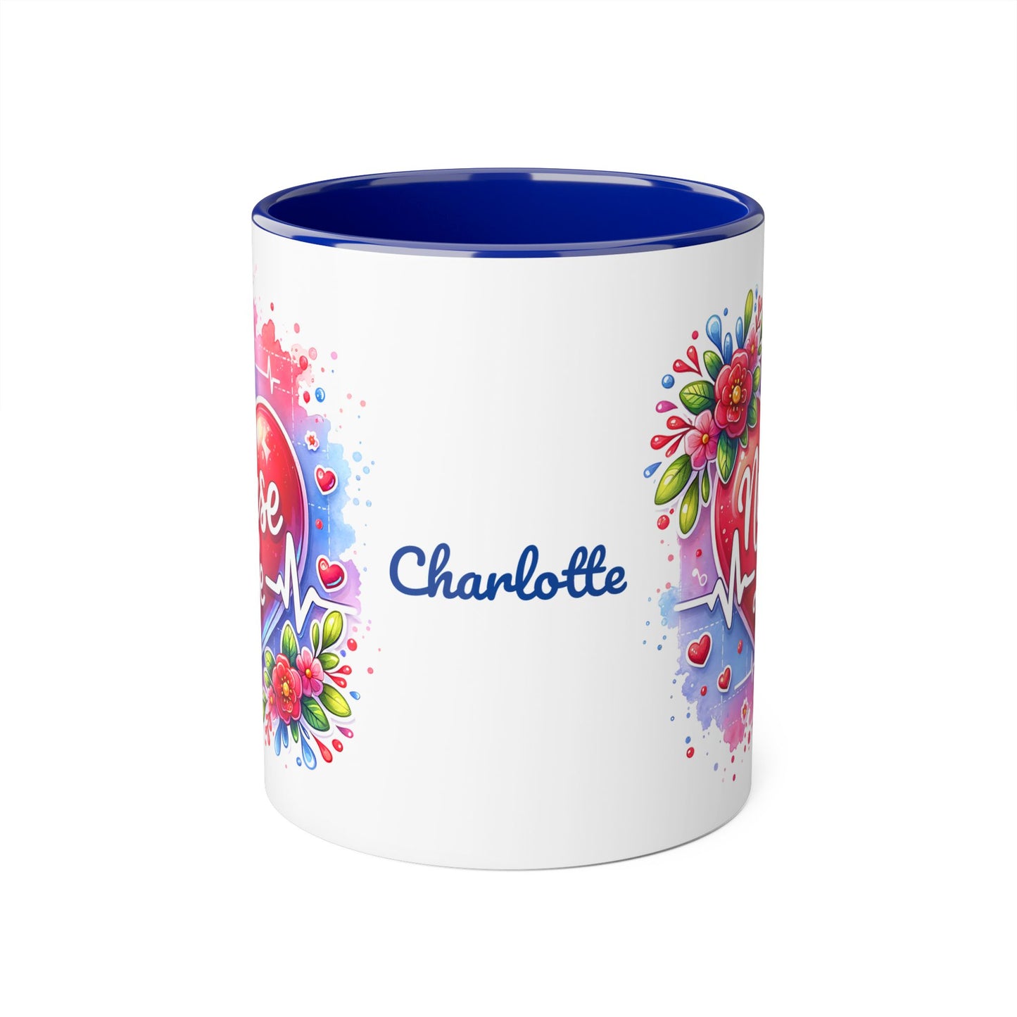 Nurse Life: Personalize It! Your Name | Accent Mug (Small) (Black/Blue/Light Green/Pink/Red/Yellow)