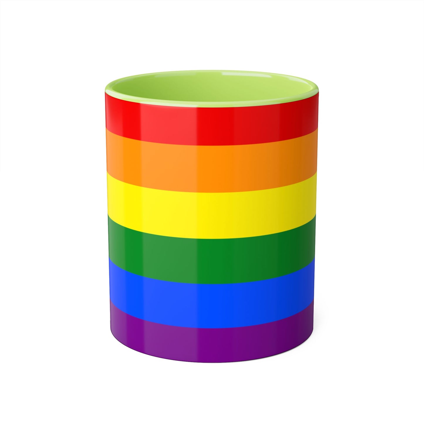 Rainbow Flag Colors | Accent Mug (Small) (Blue/Light Green/Red/Yellow).