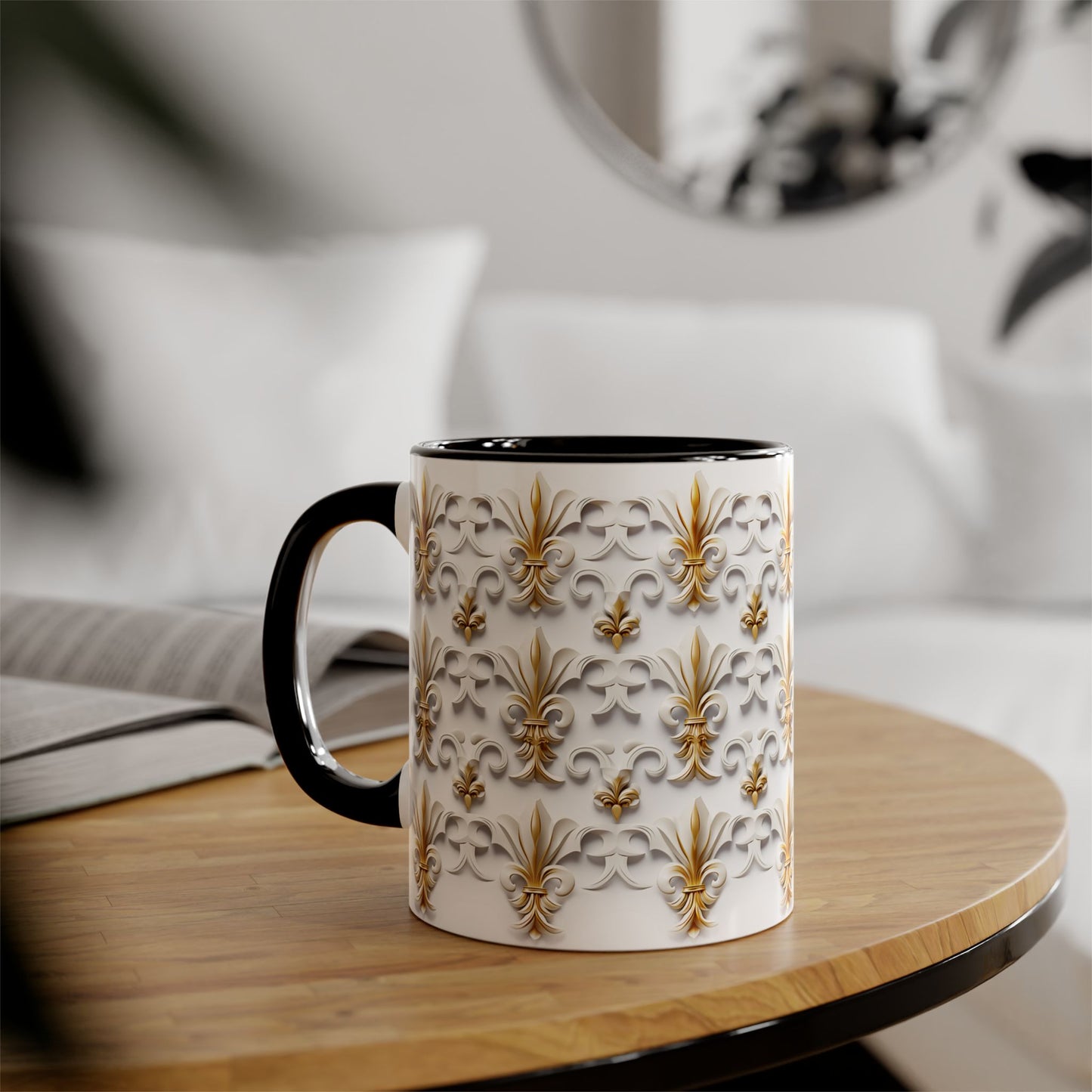 Fleur de Lys in 3D | Accent Mug (Small) (Black/Blue/Red/Yellow).