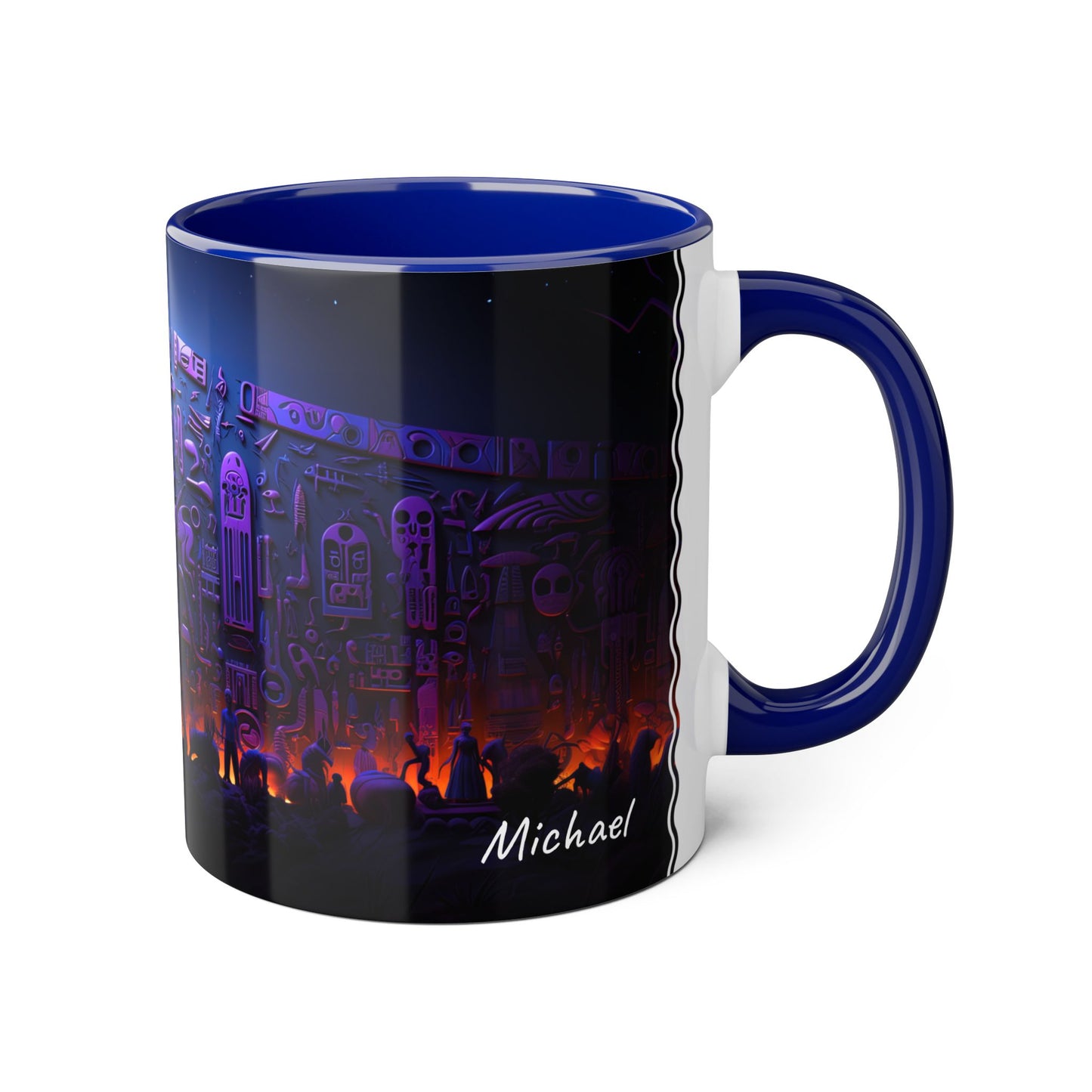 Midnight Civilization · Personalize It! Your Name and Font | Accent Mug (Small) (Black/Blue).