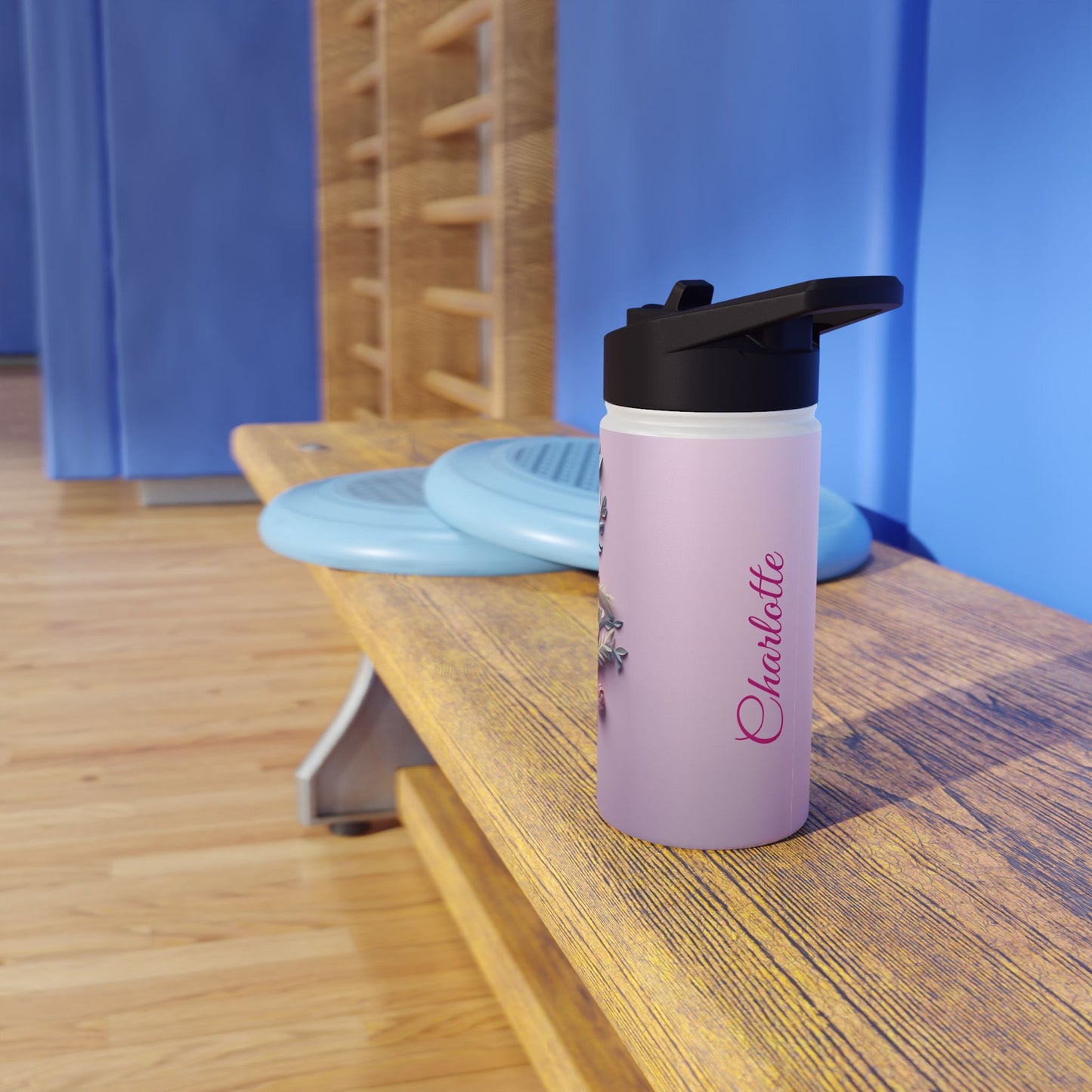 Pastel Paper Floral Dream: Personalize It! Your Name, Your Font | Stainless Steel Water Bottle Standard Lid (Small/Medium)