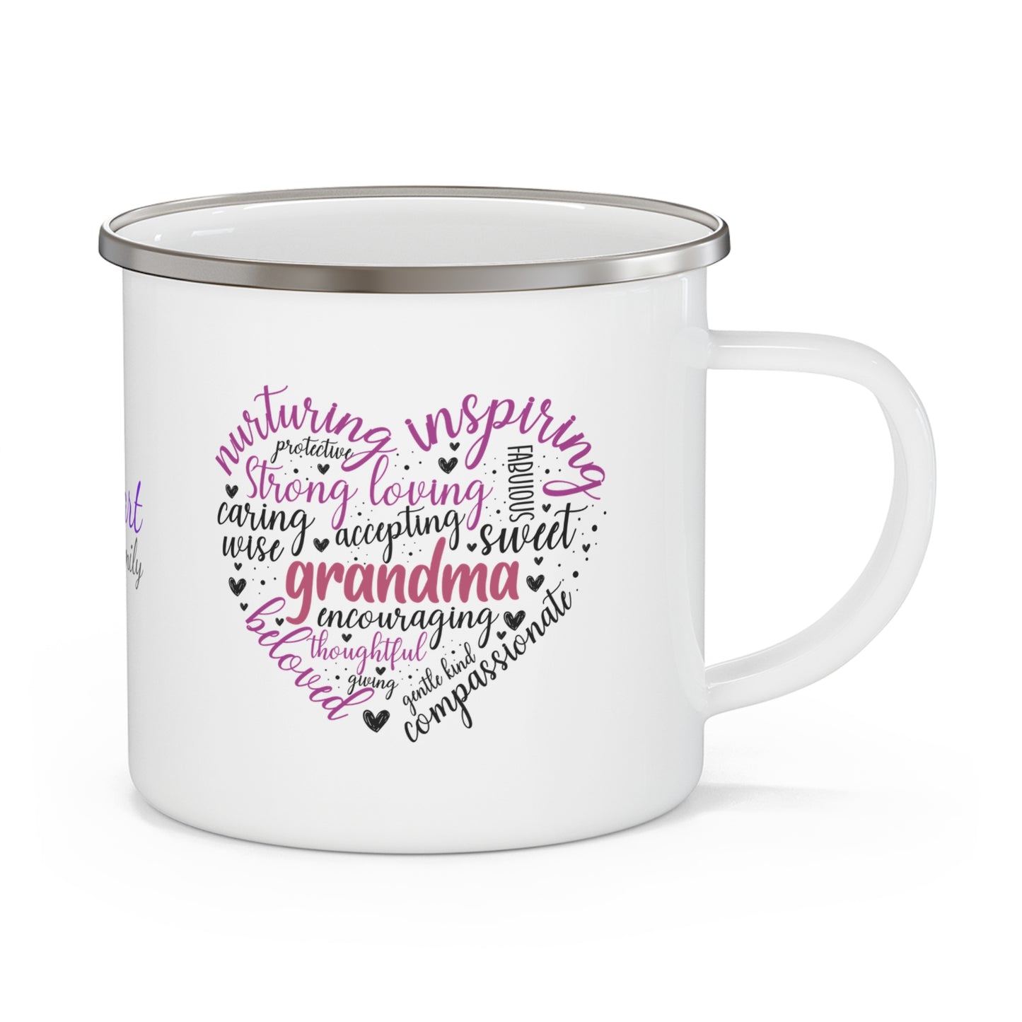 Grandma's Heart of Love | Enamel Camping Mug