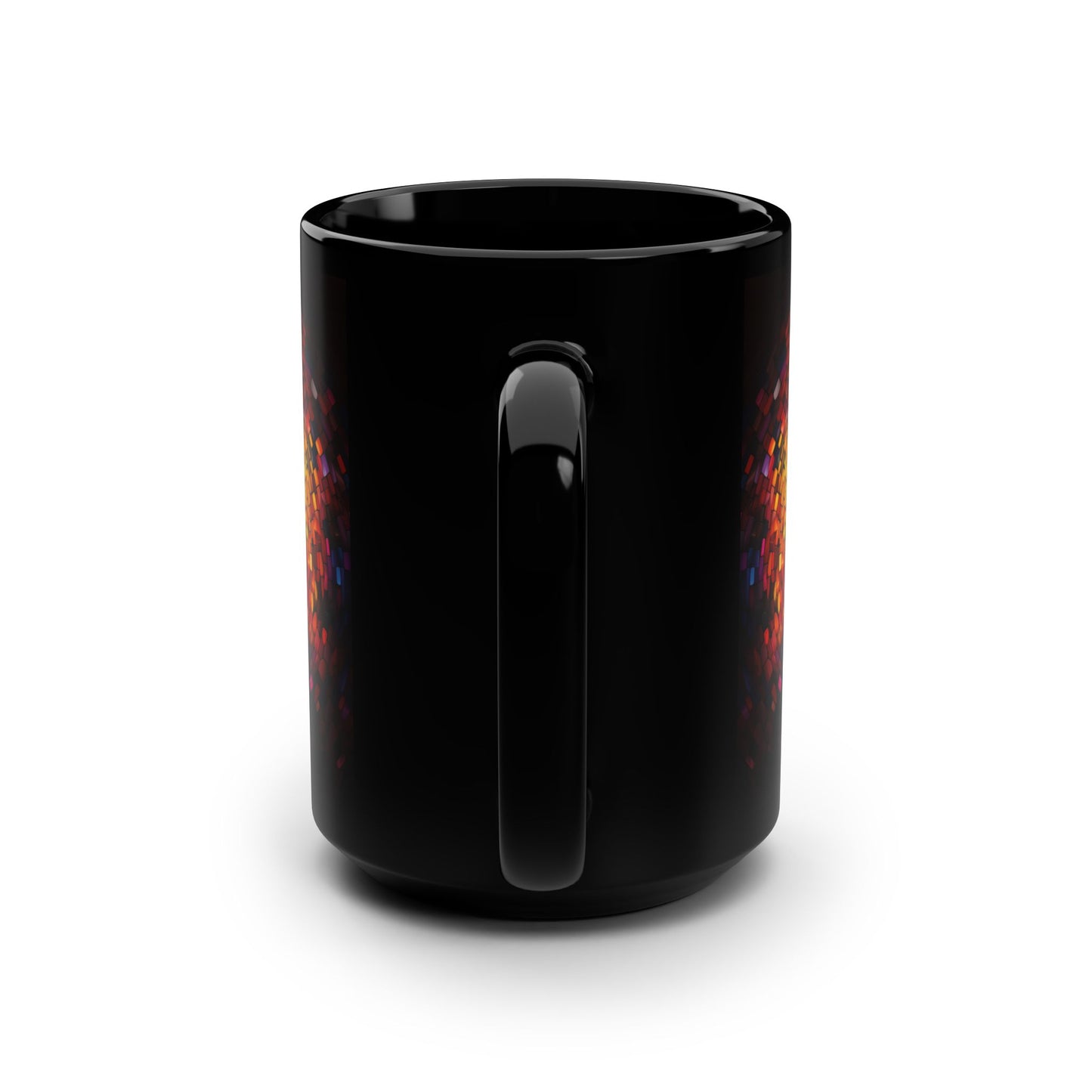 Rainbow Eye Mosaic · Personalize It! Your Name | Black Mug (Medium)