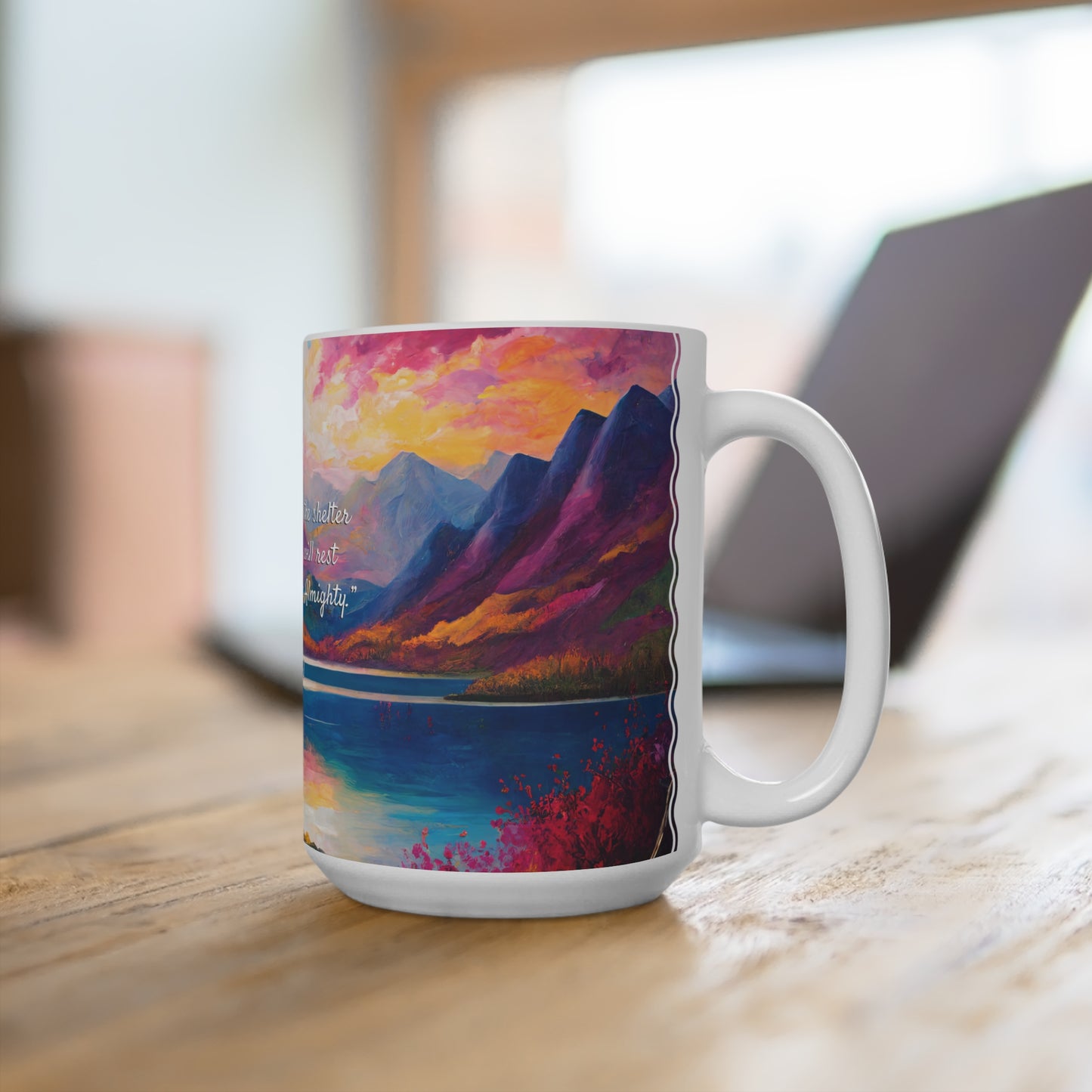 Autumn Lake · Psalm 91 | Ceramic Mug (Medium)