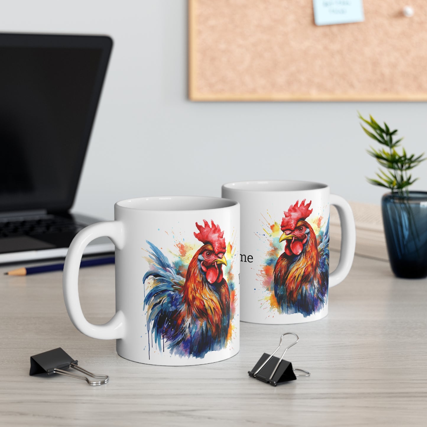 Majestic Rooster: Personalize It! Your Name and Font | Ceramic Mug (Small) 🇺🇸