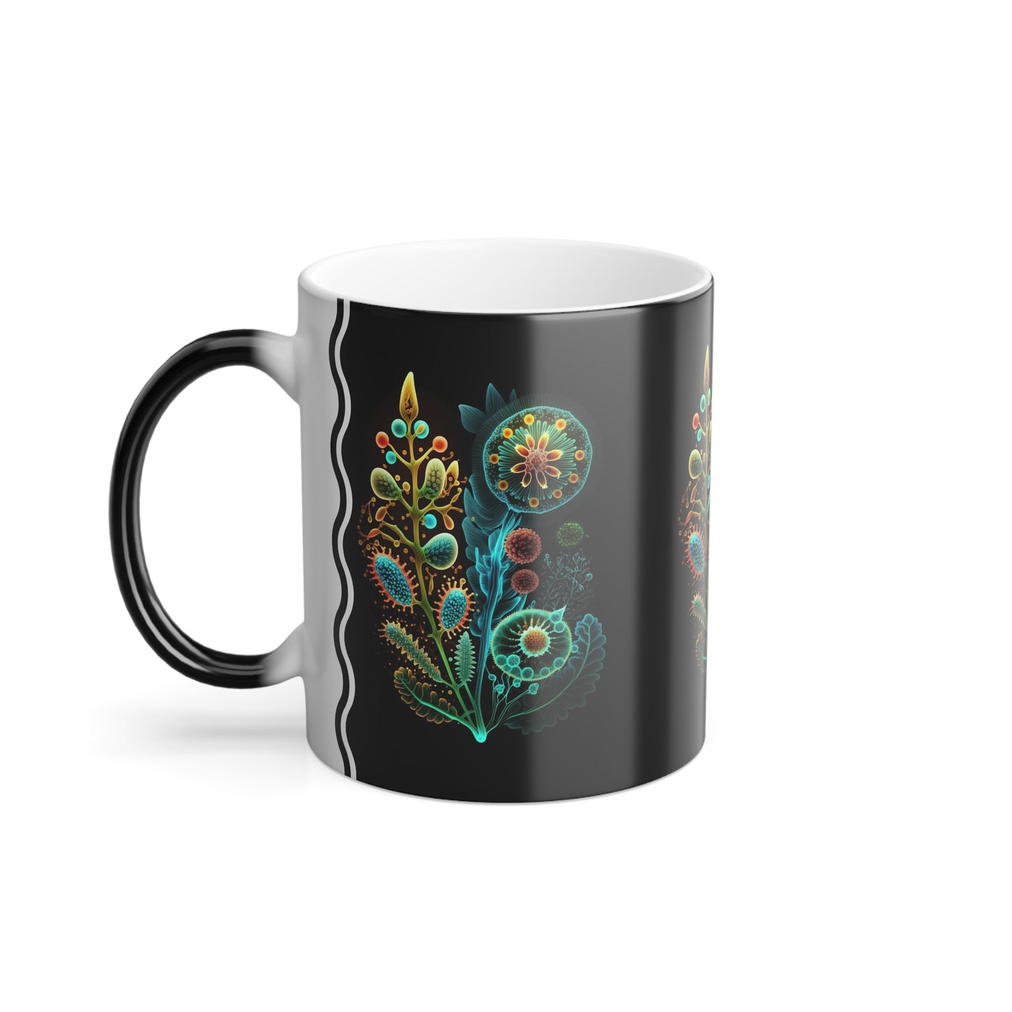 Neon Floral Amoeba 3, Magic Mug (Small)