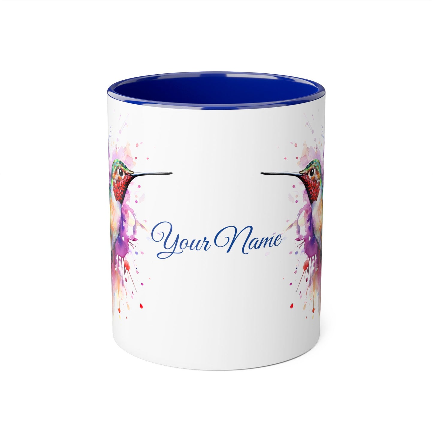 Hummingbird · Personalize It! Your Name | Accent Mug (Small) (Black/Blue/Light Green/Pink/Red/Yellow).