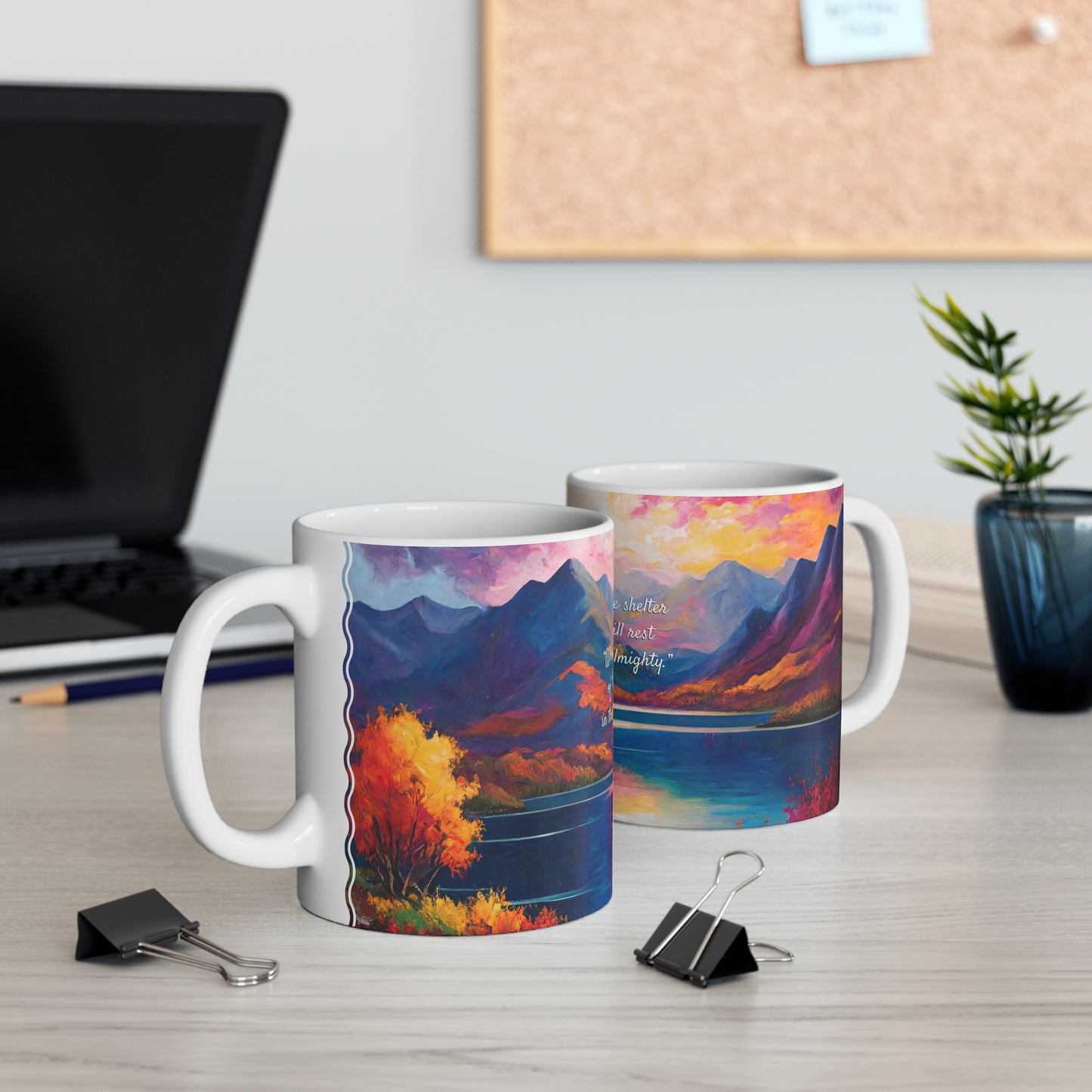 Autumn Lake · Psalm 91 | Ceramic Mug (Small)