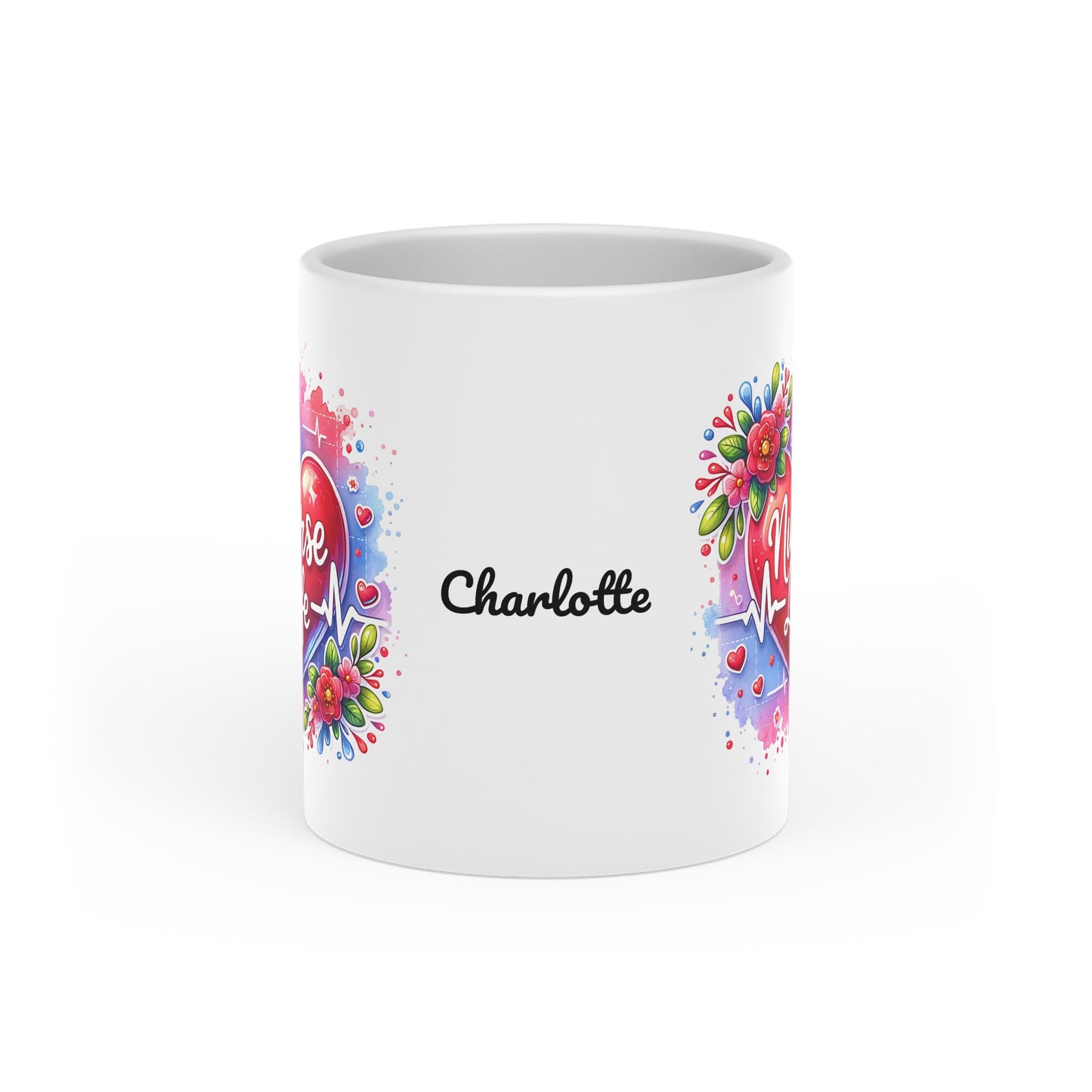 Nurse Life: Personalize It! Your Name | Heart-Shaped Mug