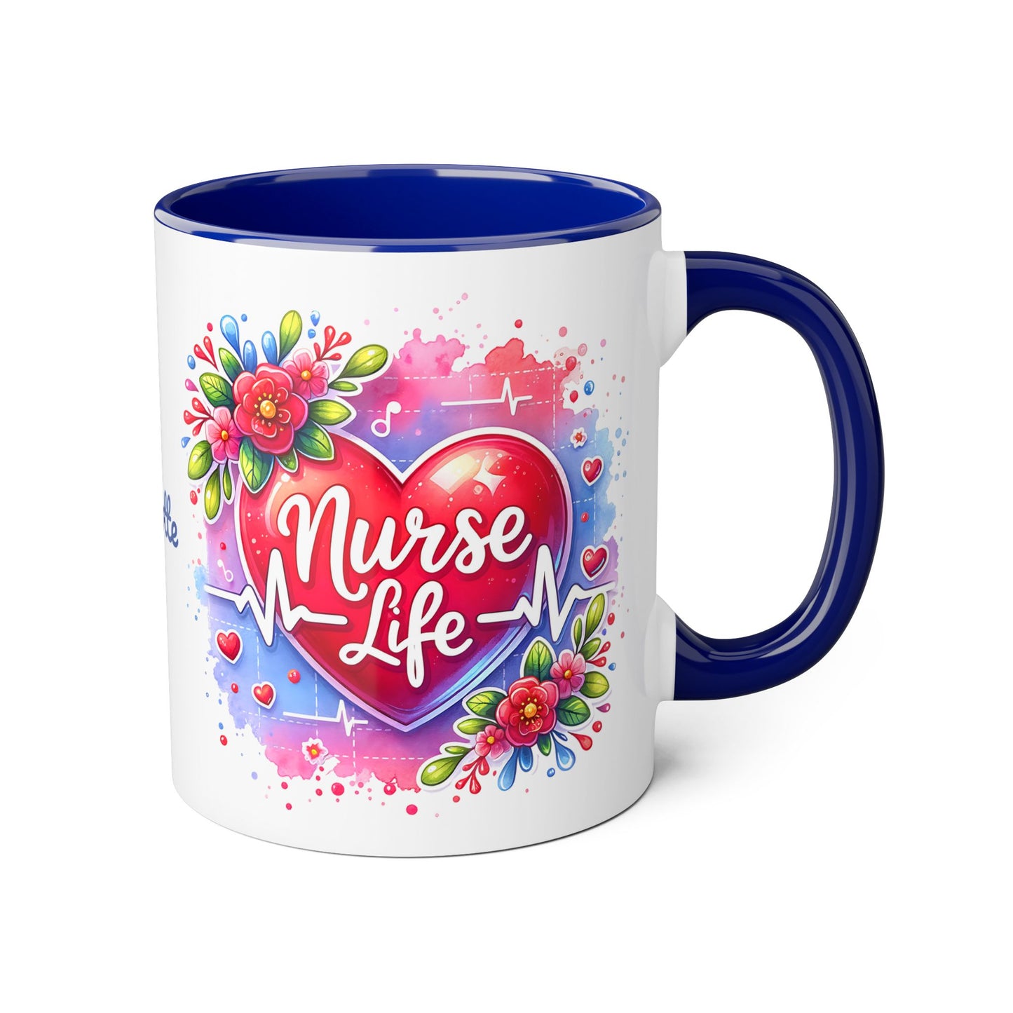 Nurse Life · Personalize It! Your Name | Accent Mug (Small) (Black/Blue/Light Green/Pink/Red/Yellow).