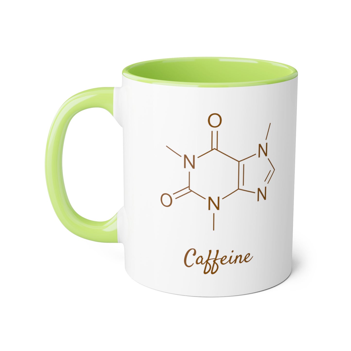 Caffeine Chemical Formula, Accent Mug (Small) (Light Green/Red)