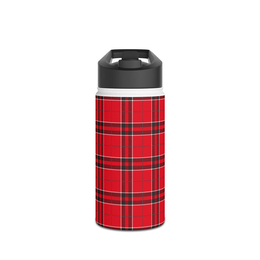 Red and Black Tartan Plaid | Stainless Steel Water Bottle Standard Lid (Small/Medium)