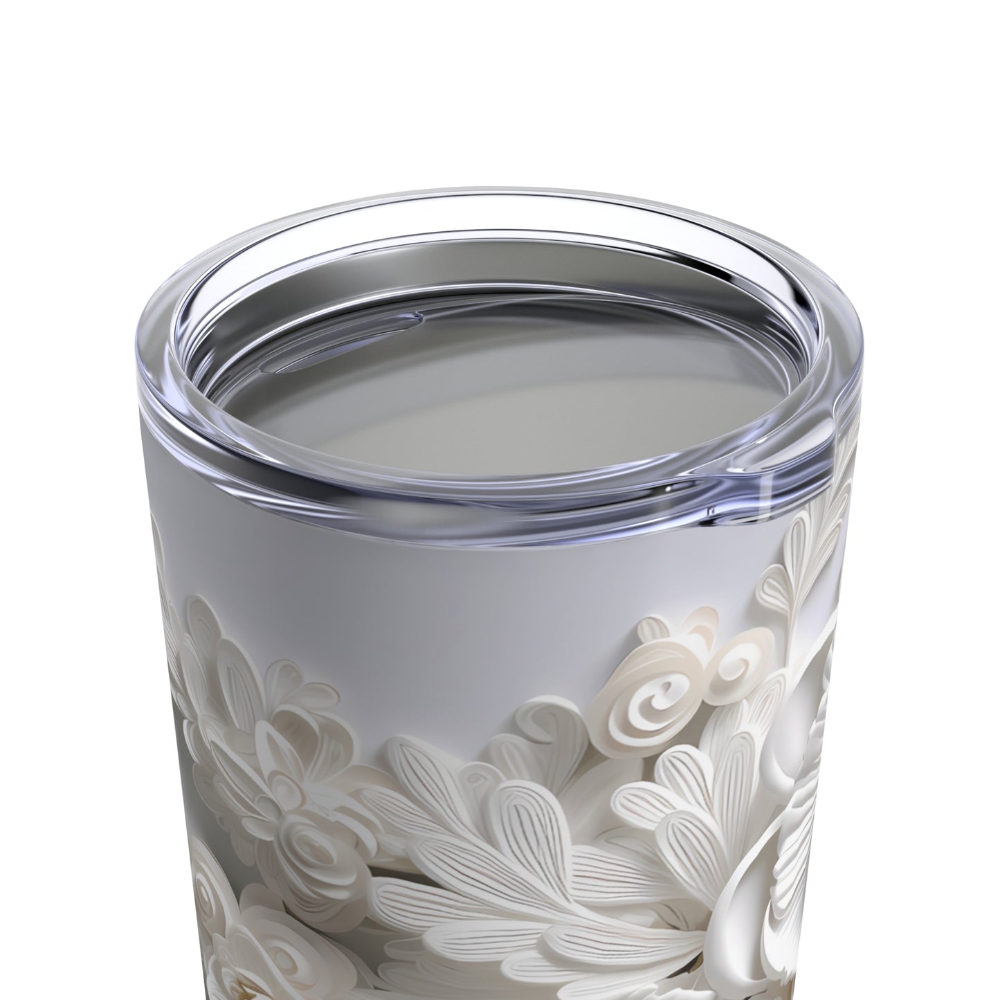 3D White Flowers | Tumbler