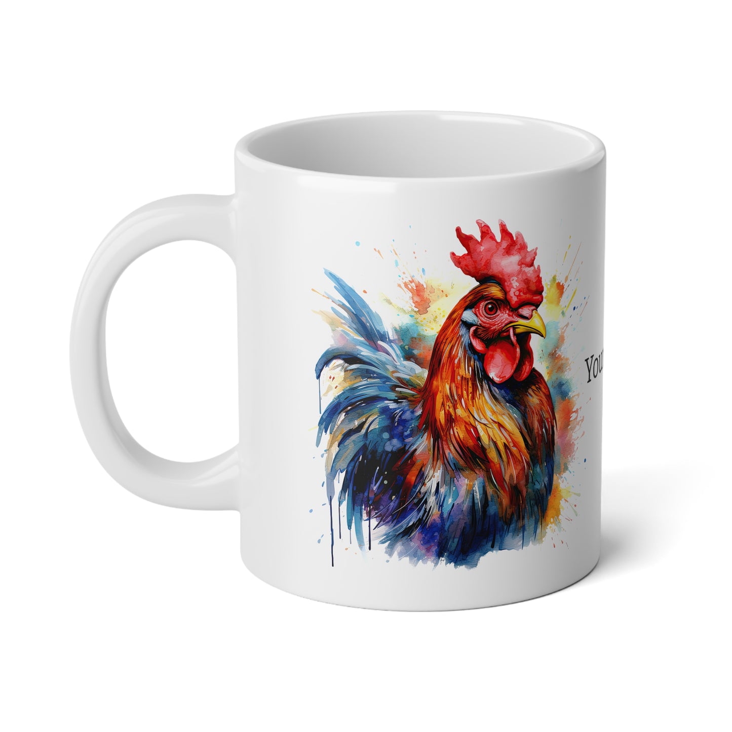 Majestic Rooster · Personalize It! Your Name and Font | Ceramic Mug (Large)