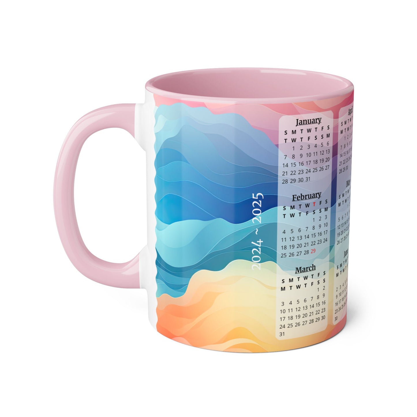 Colors of the Wind, 2 Year Calendar 2024 to 2025, Accent Mug (Small) (Pink/Red)