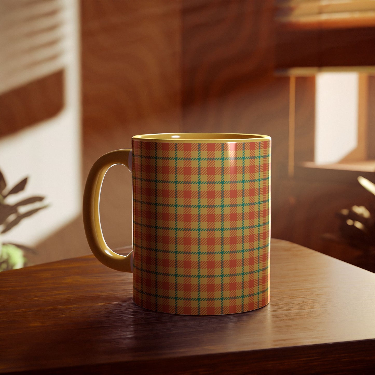 Citrus Plaid | Accent Mug (Small) (Yellow)