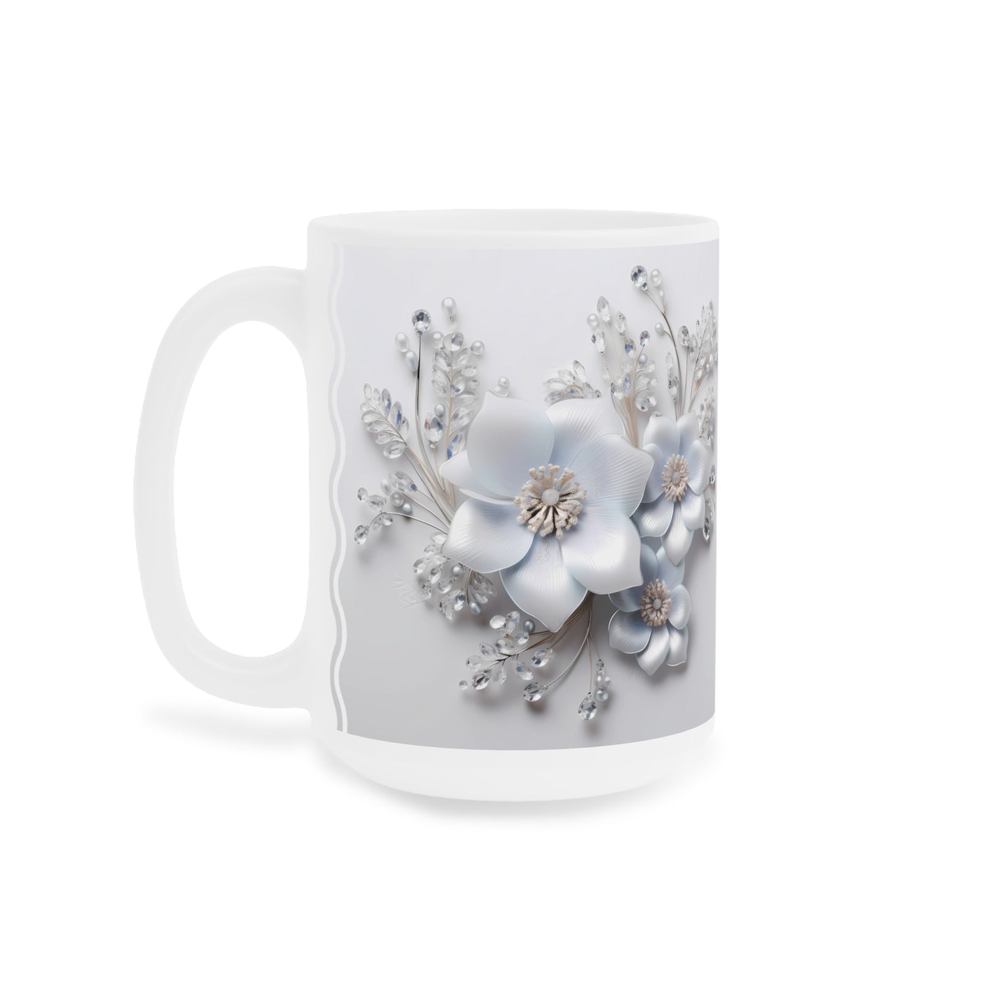 Flores Blancas, Ceramic Mug (Small/Medium)