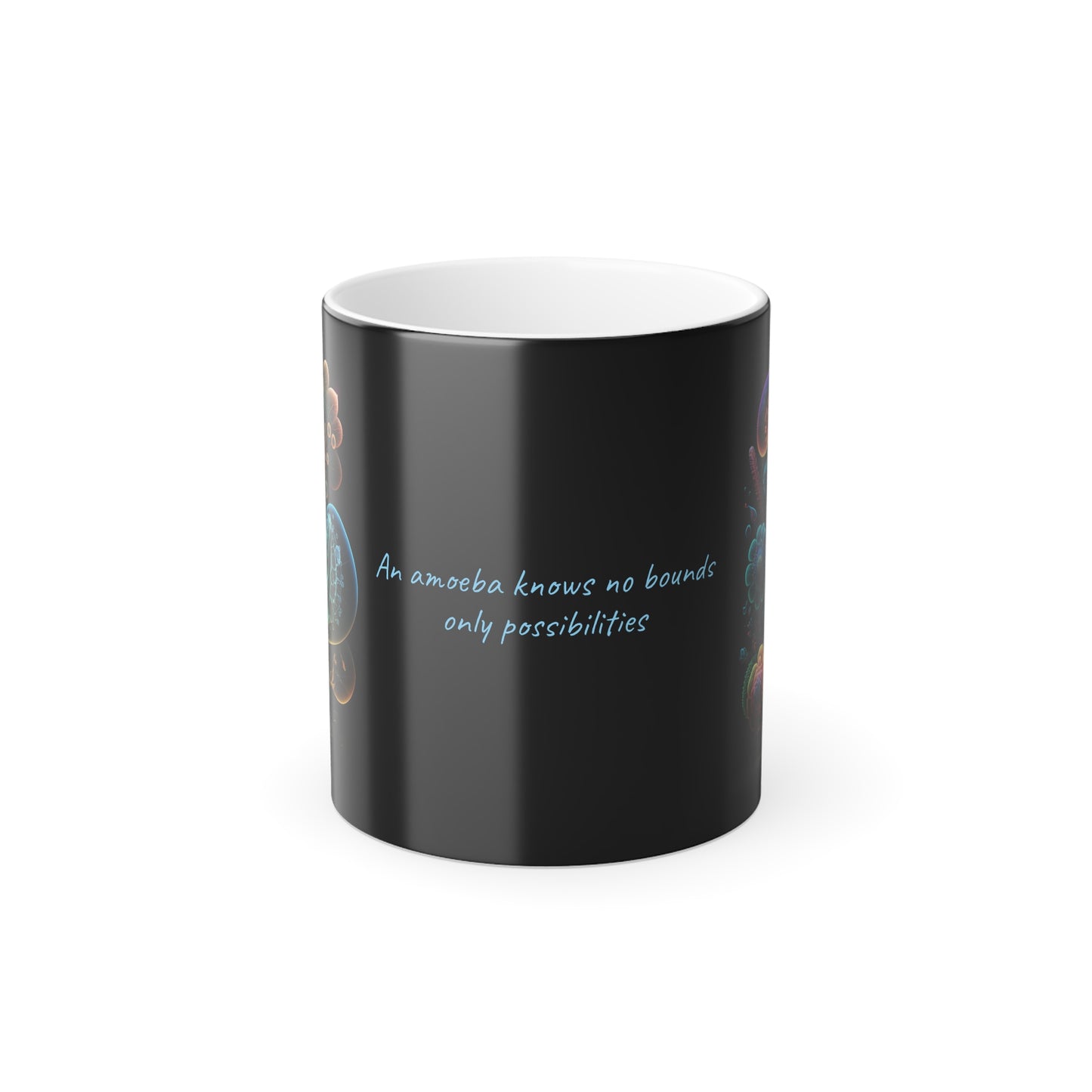 Luminescent Floral Amoeba · Customize It! Your Text or Quote | Magic Mug (Small)