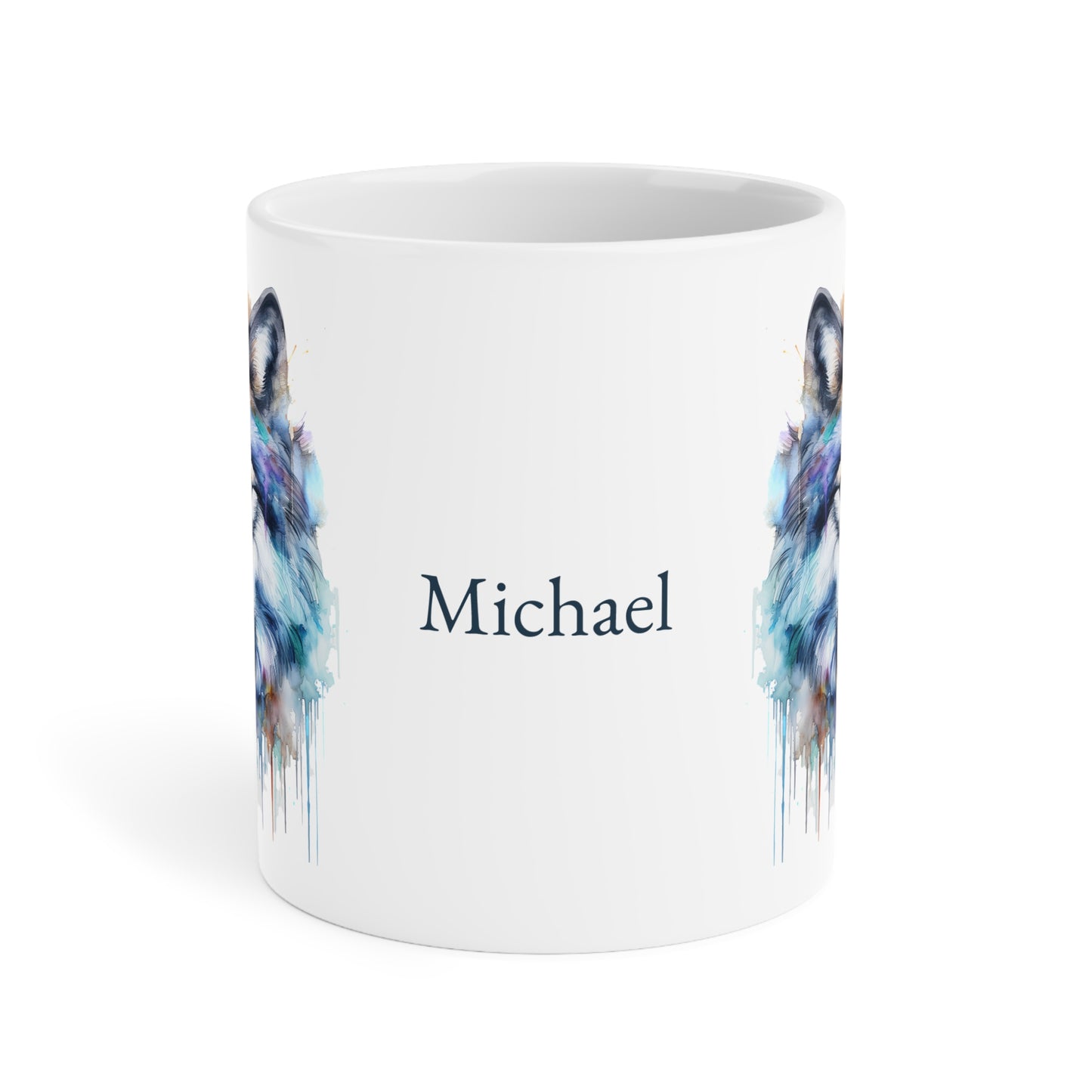 Wolf · Personalize It! Your Name and Font | Ceramic Mug (Small/Medium/Large).