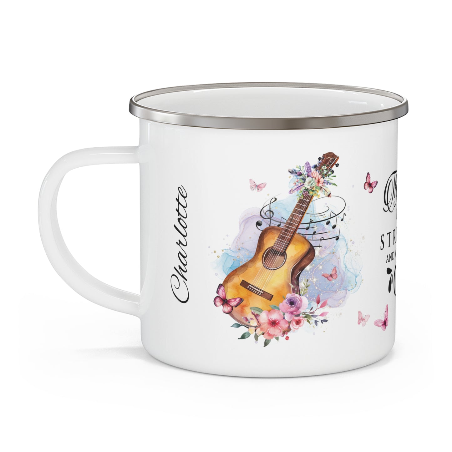 Melodic Faith Inspiration · Personalize It! Your Name, Font and Color | Enamel Camping Mug