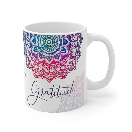 Gratitude Mandala, Ceramic Mug (Small)