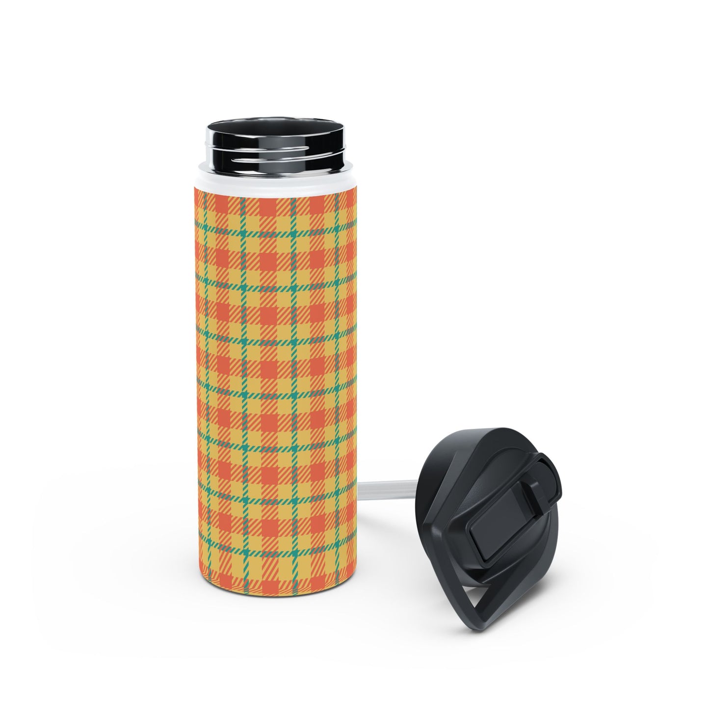 Citrus Plaid | Stainless Steel Water Bottle Standard Lid (Small/Medium)