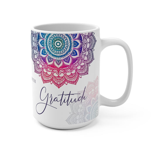 Gratitude Mandala, Ceramic Mug (Medium)