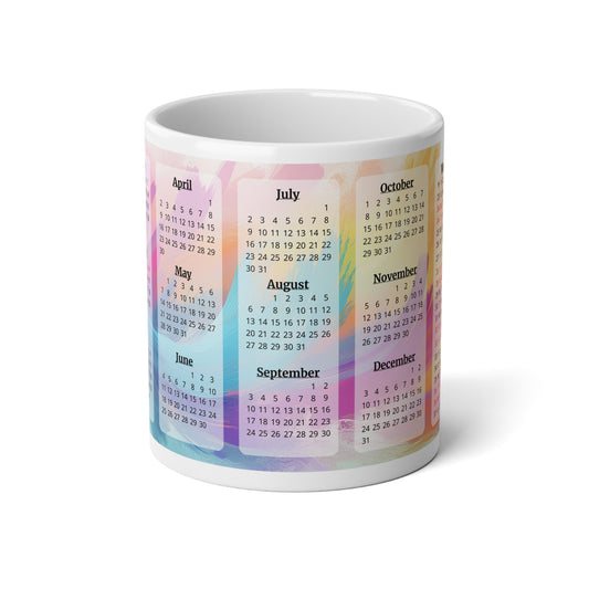 Palette of Pinks and Pastels, 15 Year Calendar 2023 to 2037, Ceramic Mug (Large)