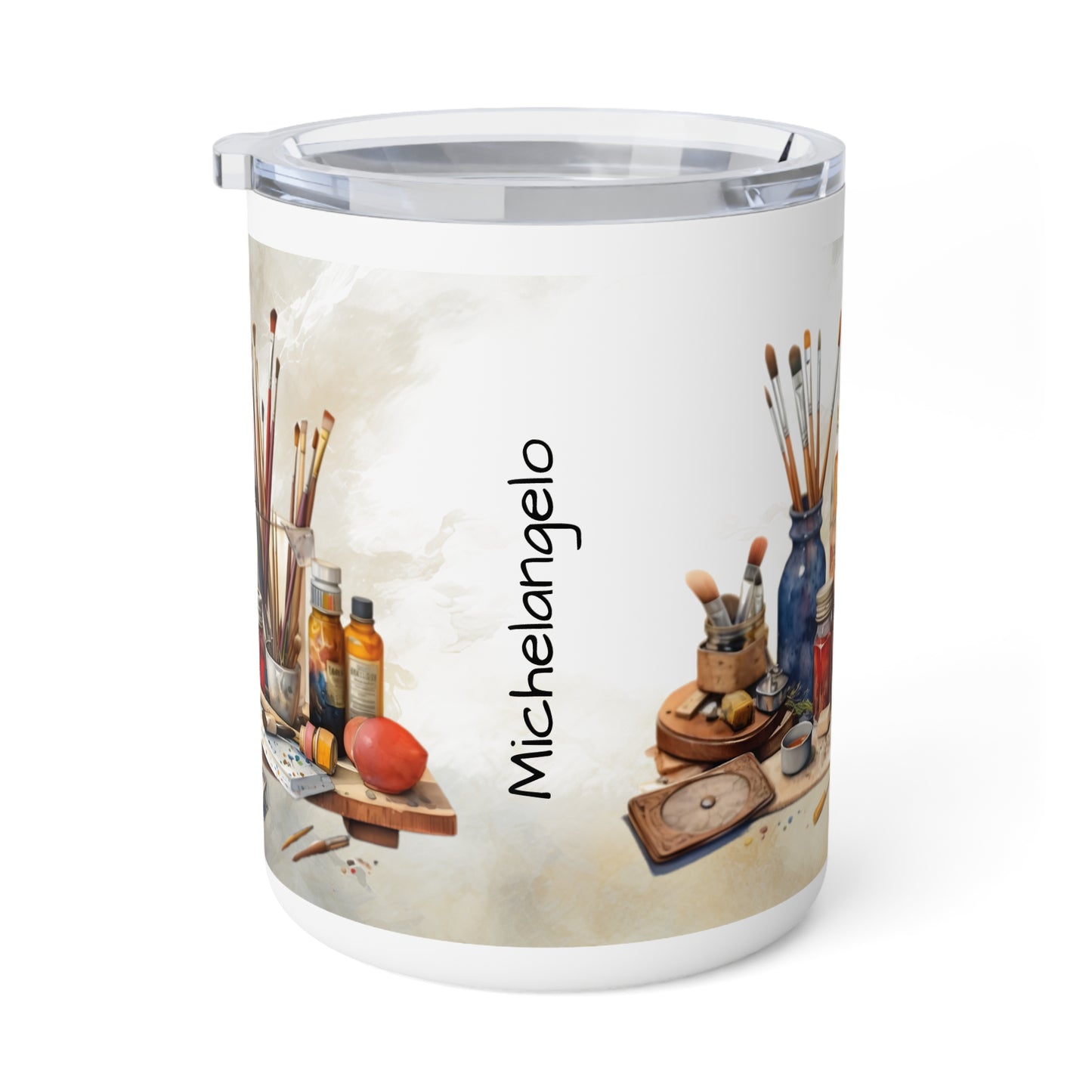 Artist's Painting Tools, Personalize It! Your Name, Insulated Coffee Mug