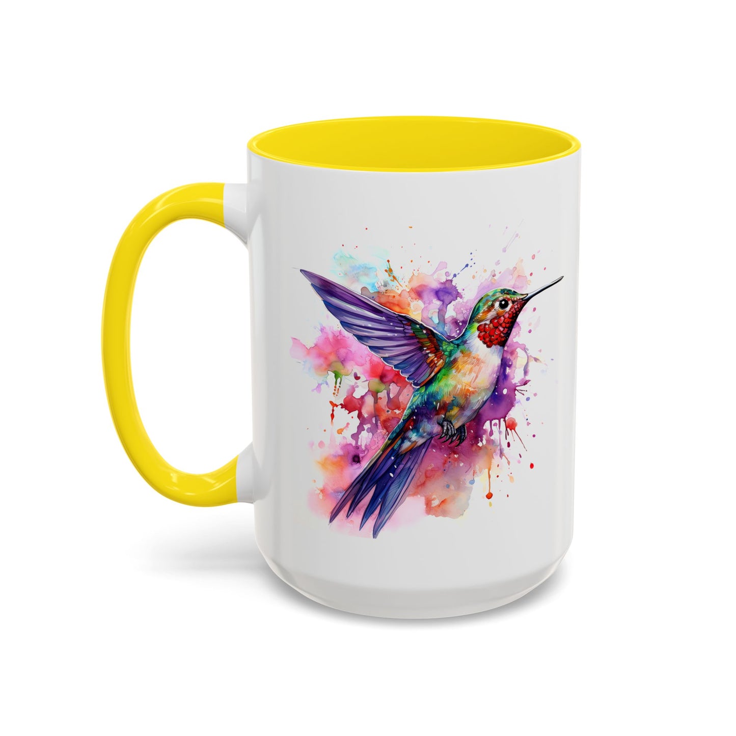 Hummingbird · Personalize It! With Your Name | Accent Mug (Small/Medium) (Black, Light Blue, Navy, Orange, Pink, Purple, Red, Yellow)