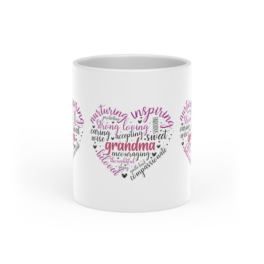 Heart of Words About Grandma, Heart-Shaped Mug