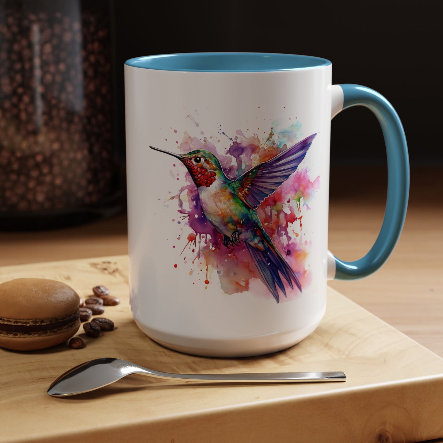 Hummingbird · Personalize It! With Your Name | Accent Mug (Small/Medium) (Black, Light Blue, Navy, Orange, Pink, Purple, Red, Yellow)