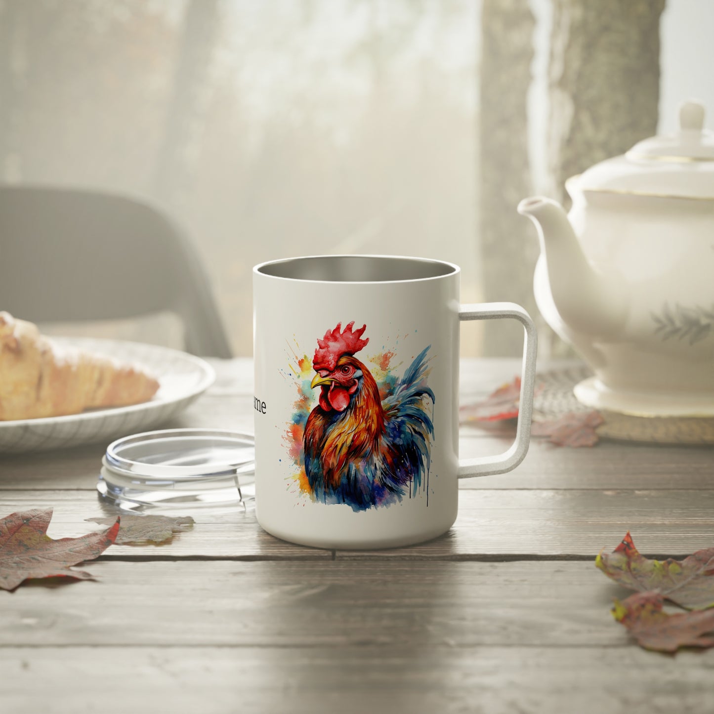 Majestic Rooster: Personalize It! Your Name and Font | Insulated Coffee Mug 🇺🇸🇨🇦