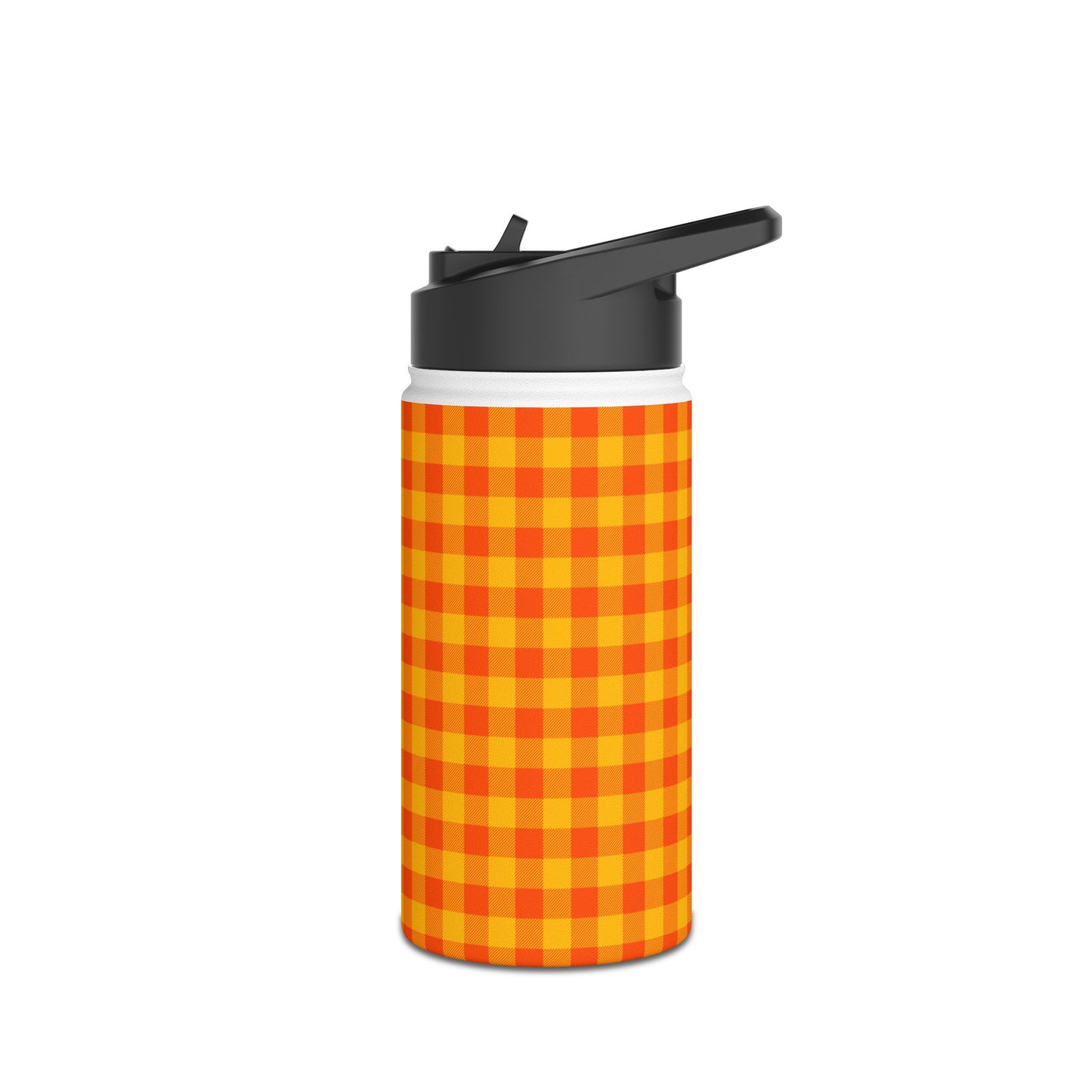 Orange Checks | Stainless Steel Water Bottle Standard Lid (Small/Medium)