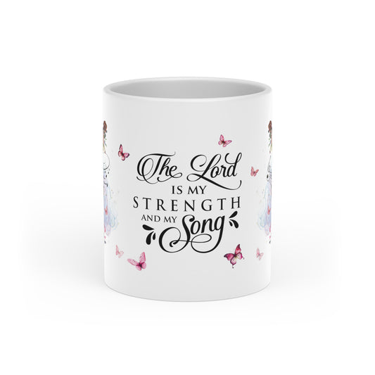 The Lord is My Strength and My Song, Heart-Shaped Mug