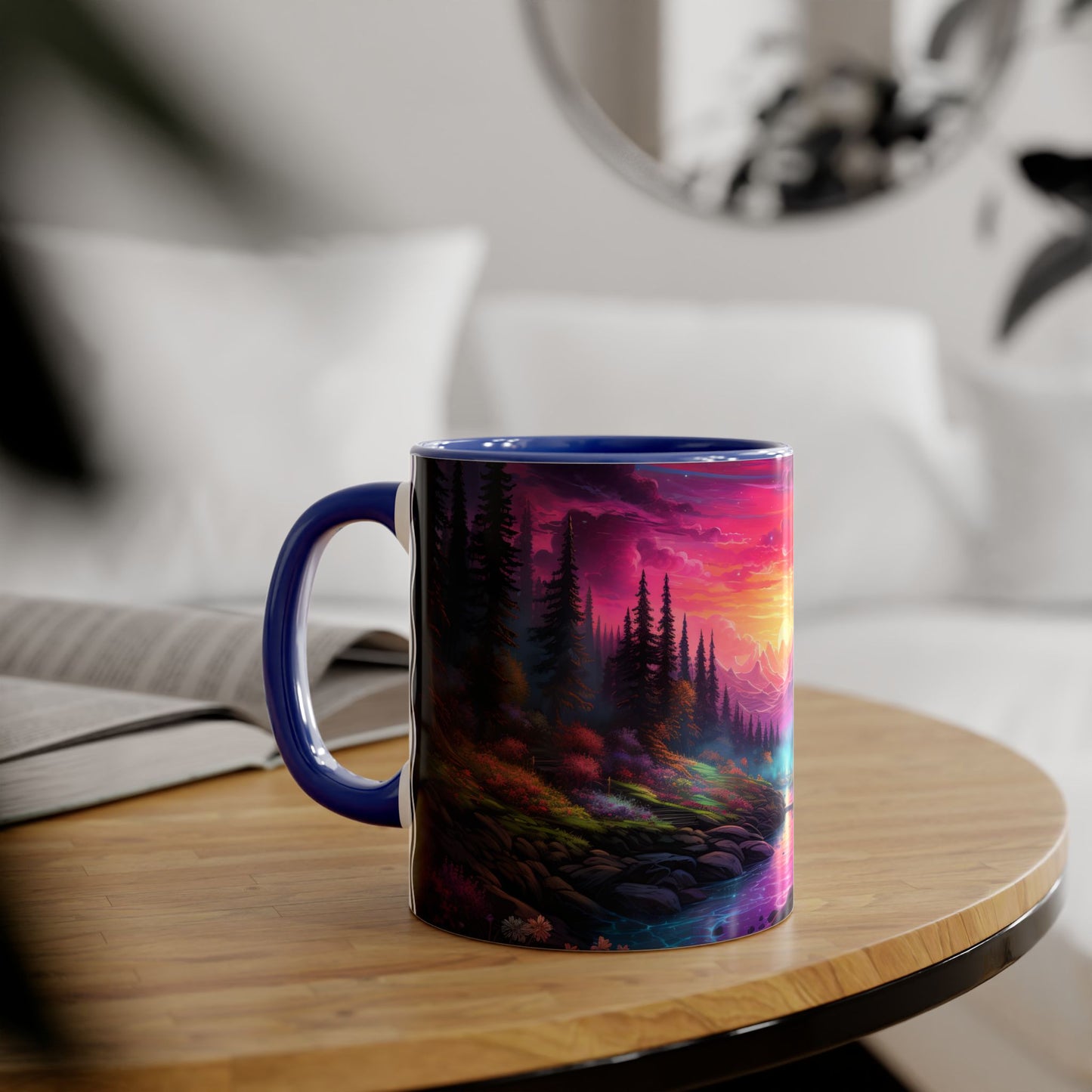 Ethereal Twilight Valley: Personalize It! Your Name, Your Font | Accent Mug (Small) (Black/Blue/Red)