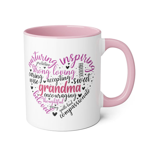 Grandma's Heart of Love | Accent Mug (Small) (Pink)