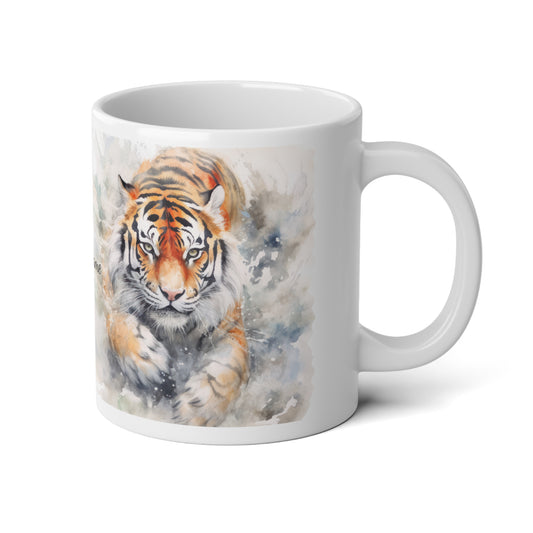 Twin Mystic Tigers: Personalize It! Your Name, Your Font | Ceramic Mug (Large)